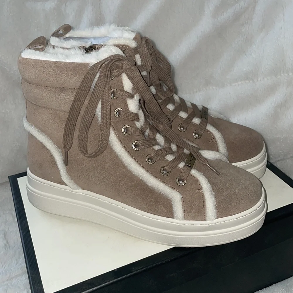 NWT J/SLIDES NADAL Faux Fur Platform Bootie - Picture 9 of 14